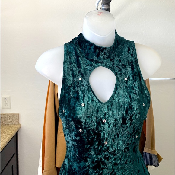 VTG Crushed Velvet Jumpsuit - Picture 2 of 8